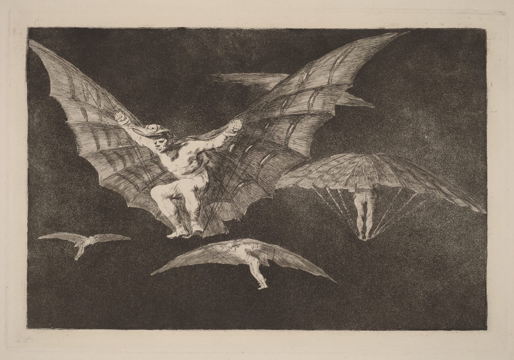 原文配图:Francisco Goya 的版画 Modo de volar(飞行的方式)